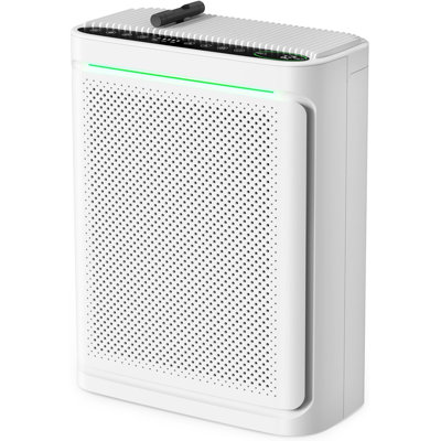 Purificateurs d'air avec surface de présentation de la qualité de l'air jusqu'à 2152 pieds carrés avec filtre à air lavable HEPA avec éponge parfumée (blanc) H13
