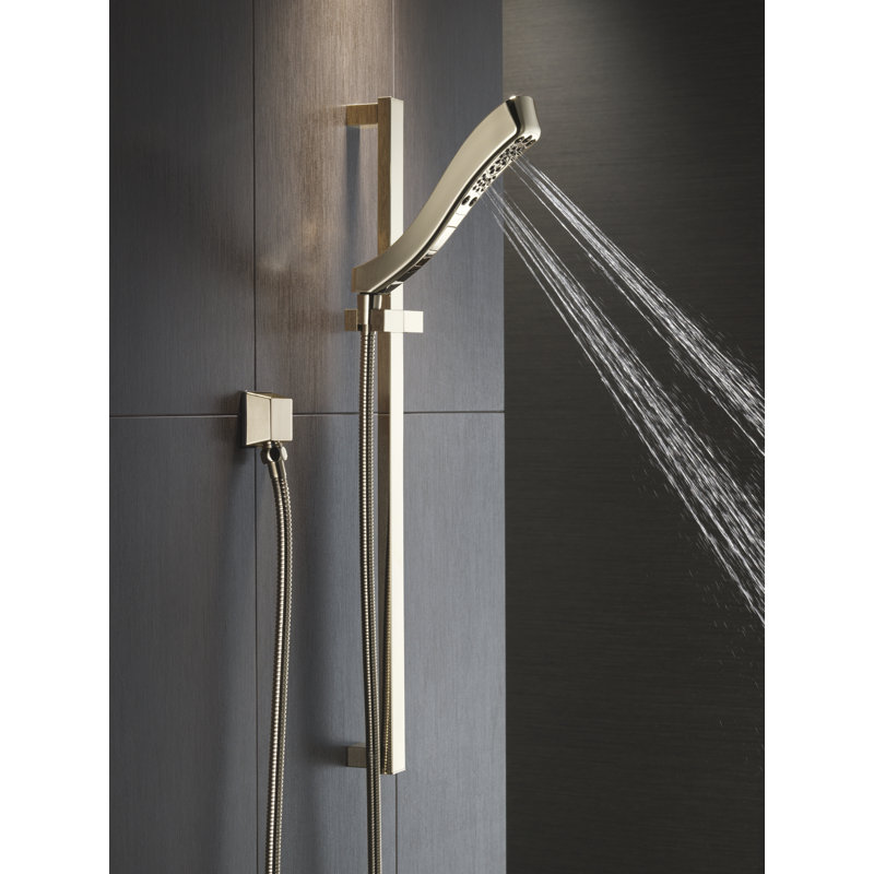 H2Okinetic Hand Shower with Slide Bar, 4-Spray Handheld Shower Head, Slide Bar Hand Shower, Brilliance Polished Nickel