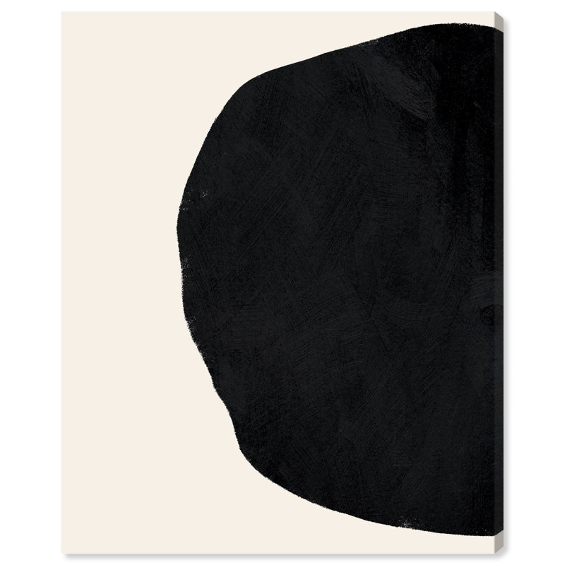 Modern Black Circle On White Background Print by Oliver Gal, 45" H x 36" W, Wrapped Canvas