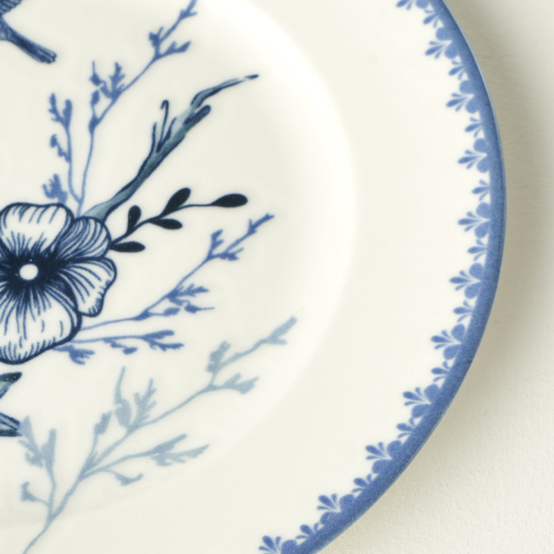 Assiette à dessert en porcelaine Bleu Blanc (ensemble de 4)