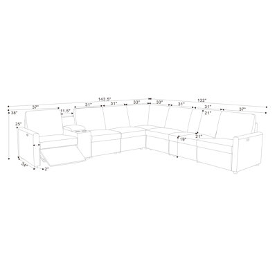 Canapé modulaire inclinable électrique Aspen