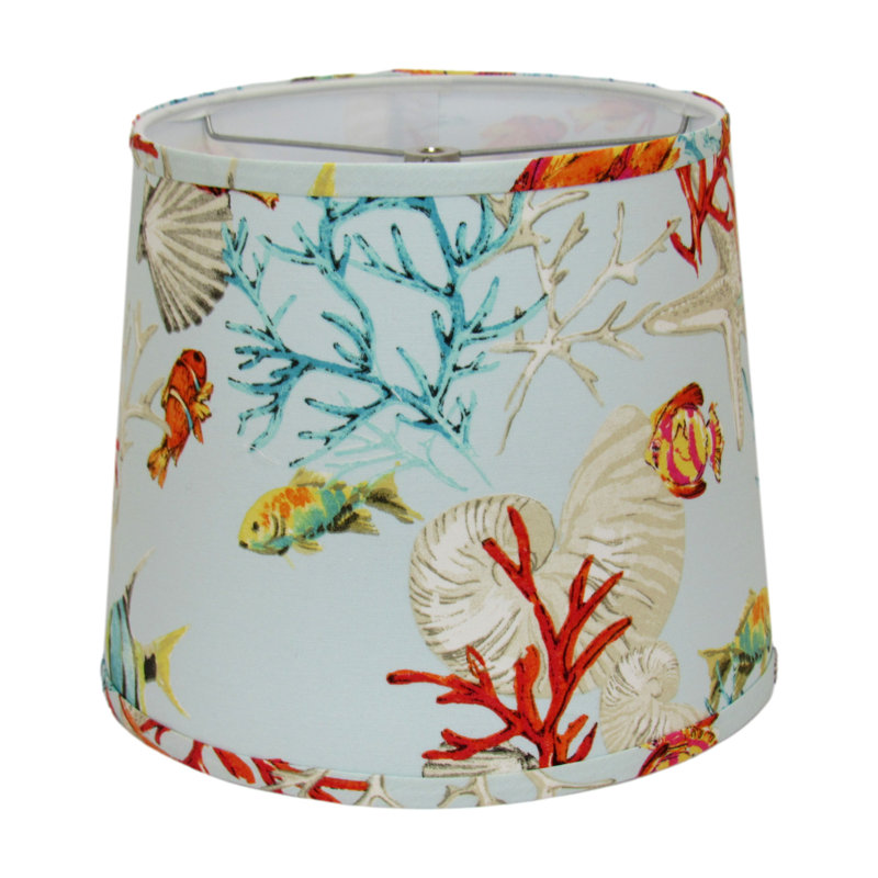 Abat-jour tambour Coastal Coral & Seashell - Ocean Life, H 10 po x l 12 po x P 12 po