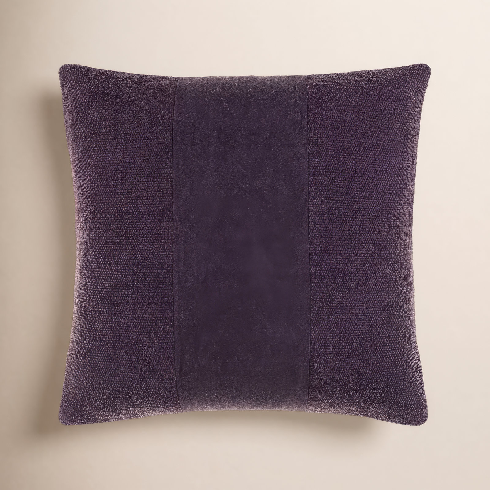 Dunbar Striped Cotton Pillow Cover, 20" x 20", Dark Purple