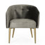 Chaise de salle à manger grise en velours gris