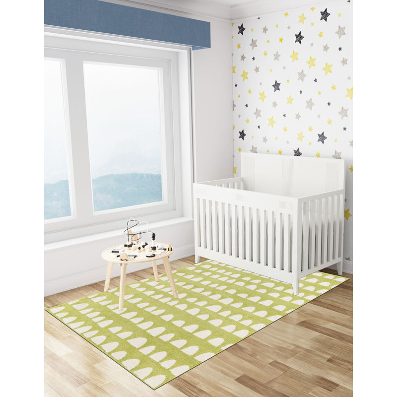  Hillow Whimsy Kids Rug, Green, Rectangle 7'10" x 10'