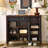 Black&Walnut Solid Wood Shoe Storage Bench