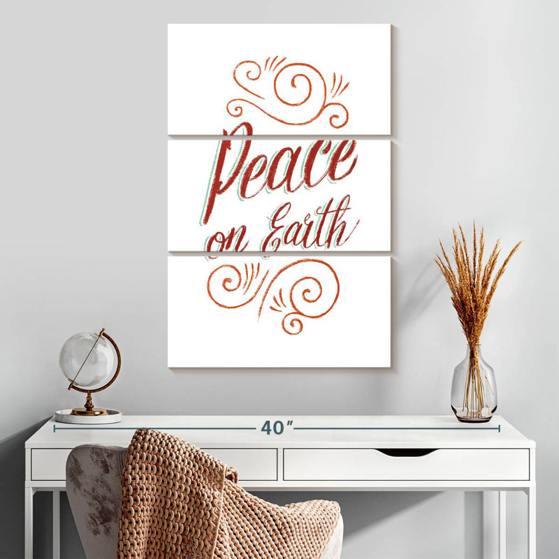 Tergel Peace On Earth Script, 32" H x 20" W