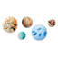 Abstrait feuilles d'abricot collage - ensemble d'art mural rond 5 feuilles