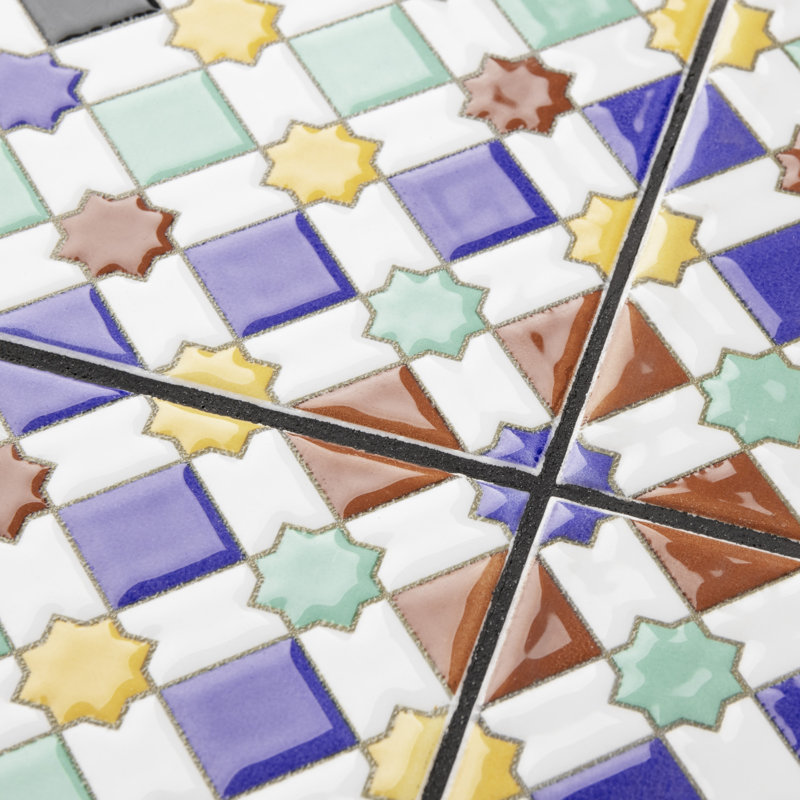 Sevillano Giralda 8" x 8" Ceramic Patterned Wall Tile