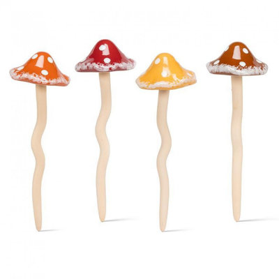 Ensemble de 4 piquets de jardin mouchetés colorés