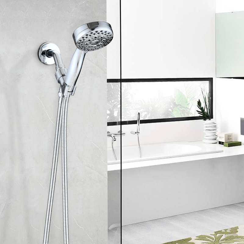 Douche à main haute avec 5 modes, Douche en mode ABS, Garniture,, Argent