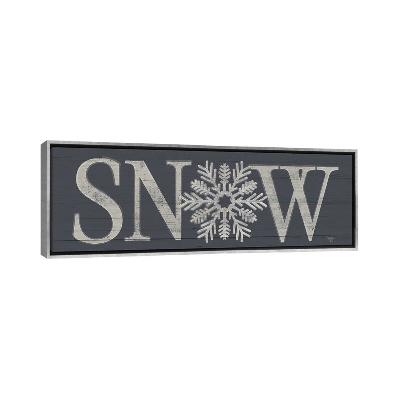 Neige - impression d'art mural - toile encadrée, H 16 po x l 48 po, Argent argent
