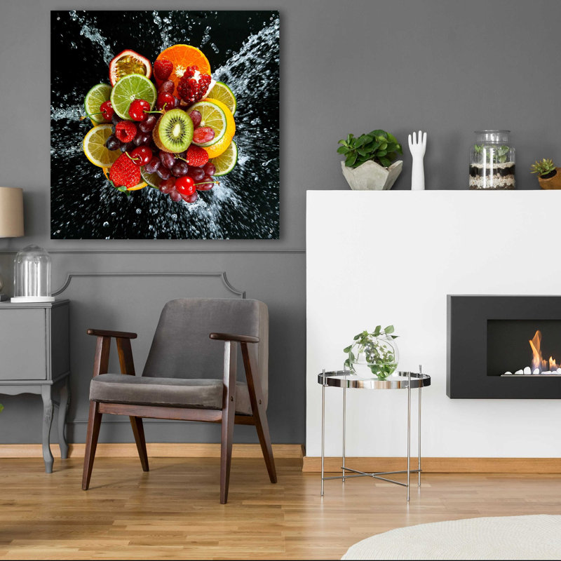 «Fruit Splash III», art mural en verre acrylique, H 36 po x l 36 po x P 0,2 po