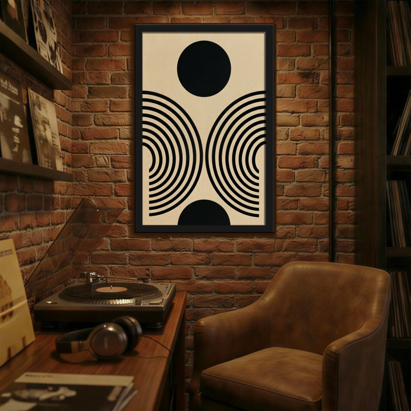 Motif abstrait de cercles noirs et d'anneaux concentriques