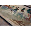 Antique Pictorial American Folk Art Dog Pattern Hooked Animal Rug