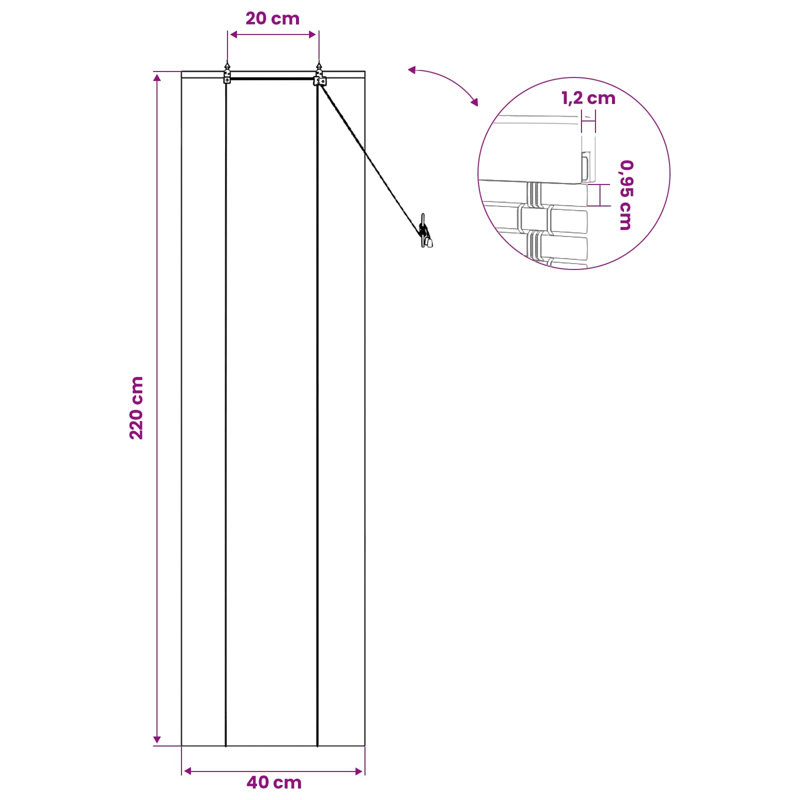 Bamboo Roller Blind, 40 cm W x 220 cm L