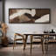 «Grunge Abstract Paint Stroke Effect Mid Mid Century Shape Contemporary Abstract Dynamic Black and White», reproduction encadrée sur toile-96074529-111376750