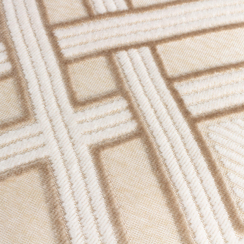 Hallissey Geometric Square Cushion, Beige