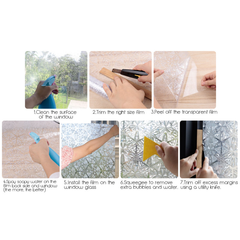 Adhésif décoratif hexagonal pour fenêtre, H 17,5 po x l 157 po