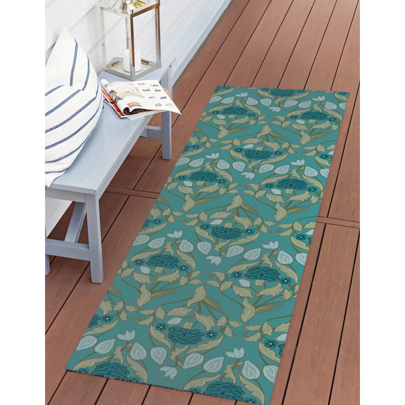 Piper Soft Step Outdoor Area Rug, Blue, Runner 8' x 2'6"