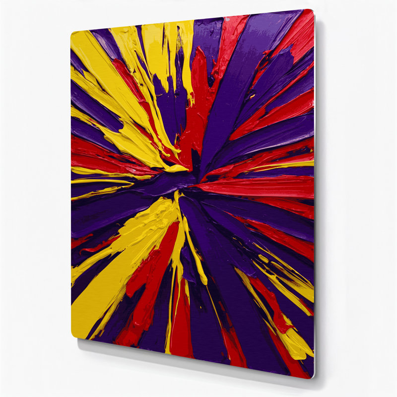 Abstrait couleur champ 56, art mural en métal mauve, H 11 po x l 14 po