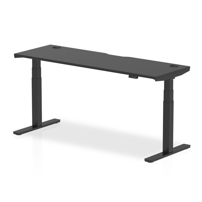 Adjustable Metal Base Standing Desk, Black, 66cm H x 180cm W x 60cm D