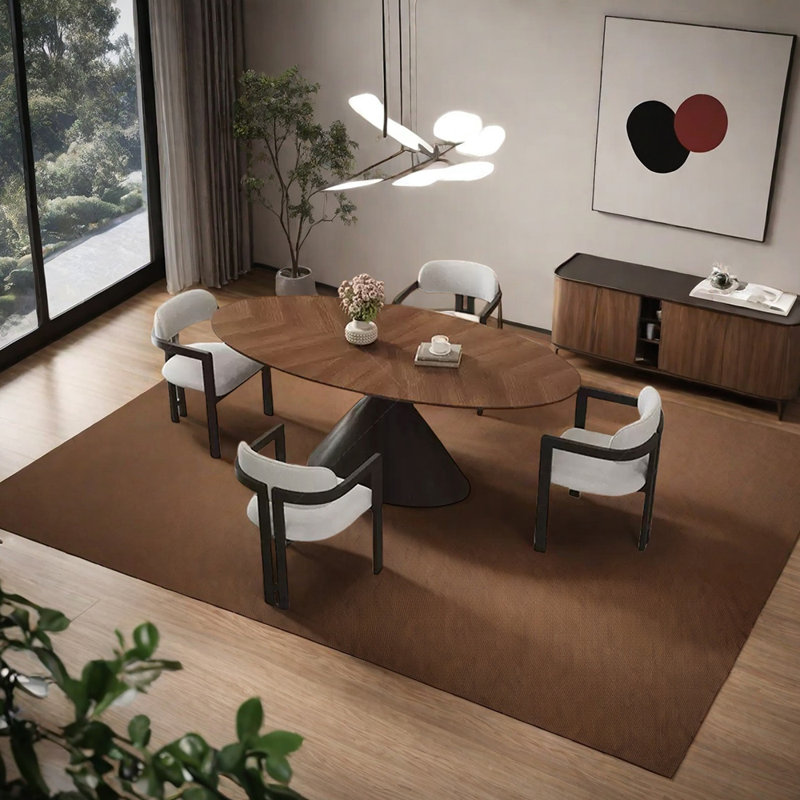 Ensemble de table de salle à manger en bois massif, 5, Noir, noir, noir, noir