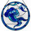 Panneau de vitrail 12 "H Blue Wave-2108406901