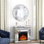 Casmere 80cm Mirrored Glass Electric Fireplace Crushed Diamond Home Decor