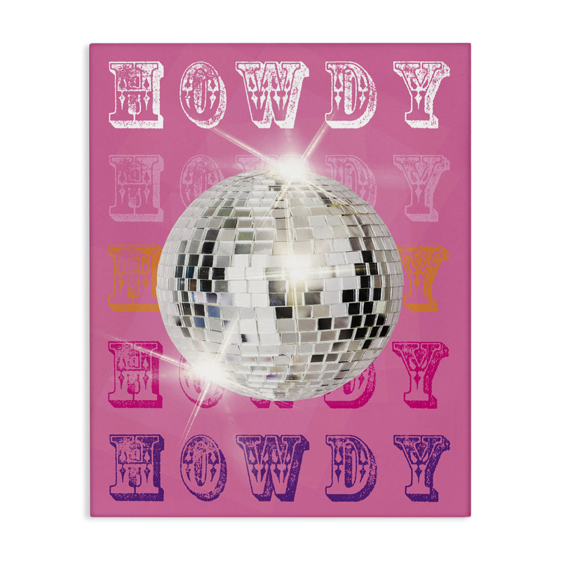 Toile Howdy Retro Disco Ball, design par Susan Arnot, H 20 po x l 16 po