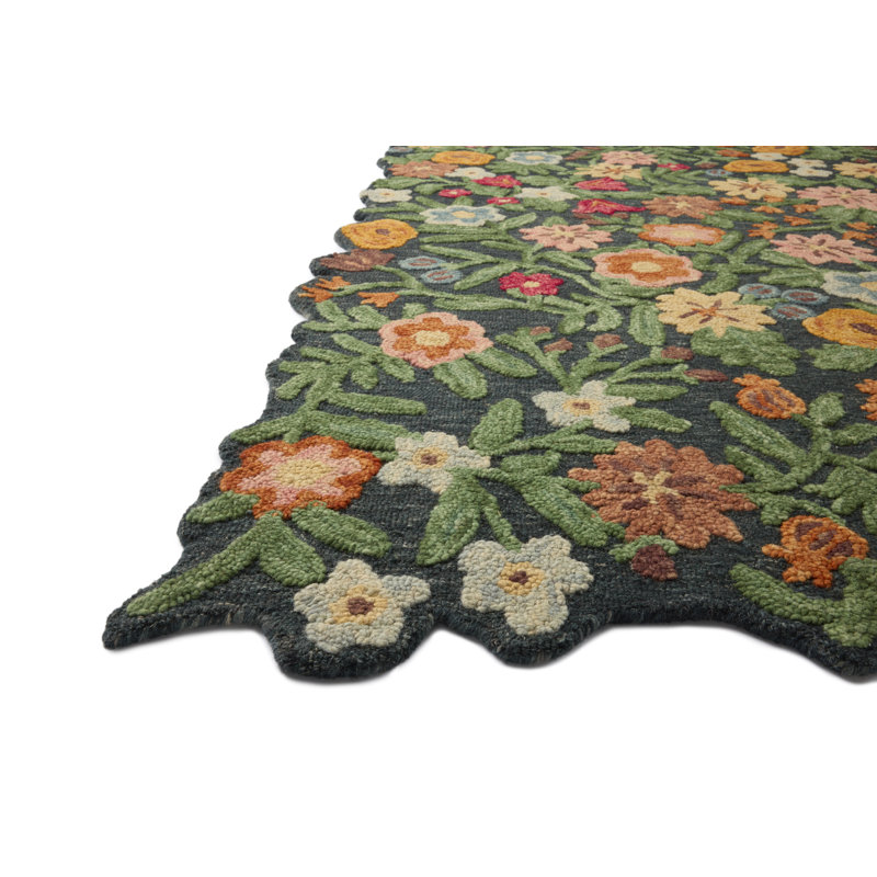 Rifle Paper Company x Loloi Edith Navy / Multi  Area Rug, Rectangle 3'6" x 5'6",  Navy/Multicolor 