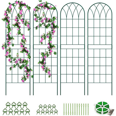 Chaderick 4 Pack Garden Trellis,60"X16" Metal Plant Trellis– Perfect For Supporting Climbing Plants