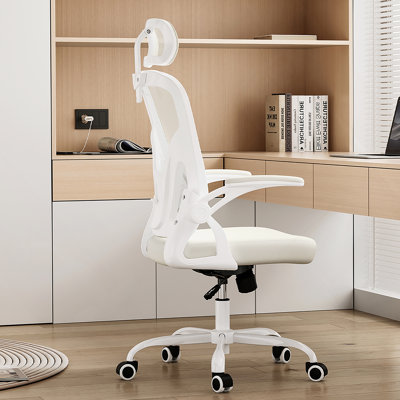 Chaise de bureau ergonomique, chaise de bureau avec appui-tête, chaise d'ordinateur à haut dossier avec accoudoirs et support lombaire réglable pour la salle d'étude de bureau à domicile