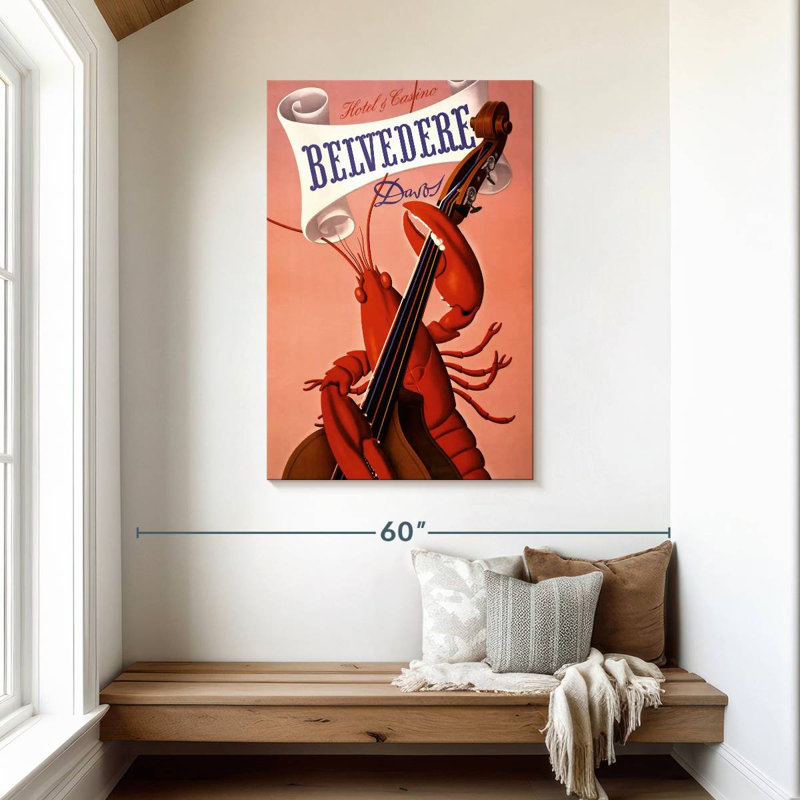 Ketti Lobster jouant du violoncelle, H 45 po x l 30 po