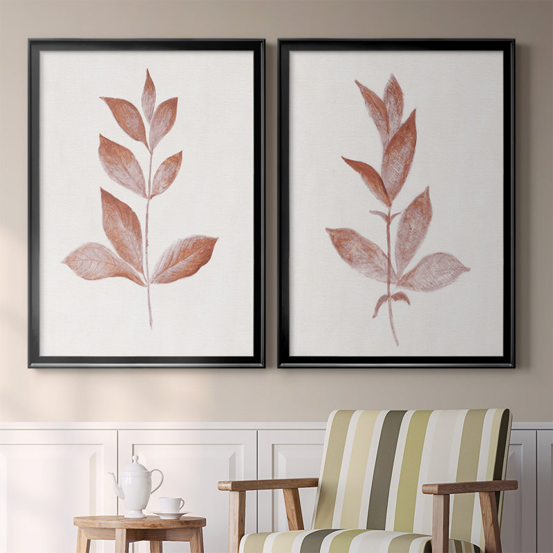 «Red Leaf I», toile encadrée de qualité supérieure - prête à être accrochée, H 42,5 po x l 61 po x P 1,25 po, Noir