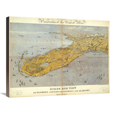Florida and Part of Georgia and Alabama, 1861' by John Bachmann Graphic Art on Wrapped Canvas -  Global Gallery, GCS-294924-30-144