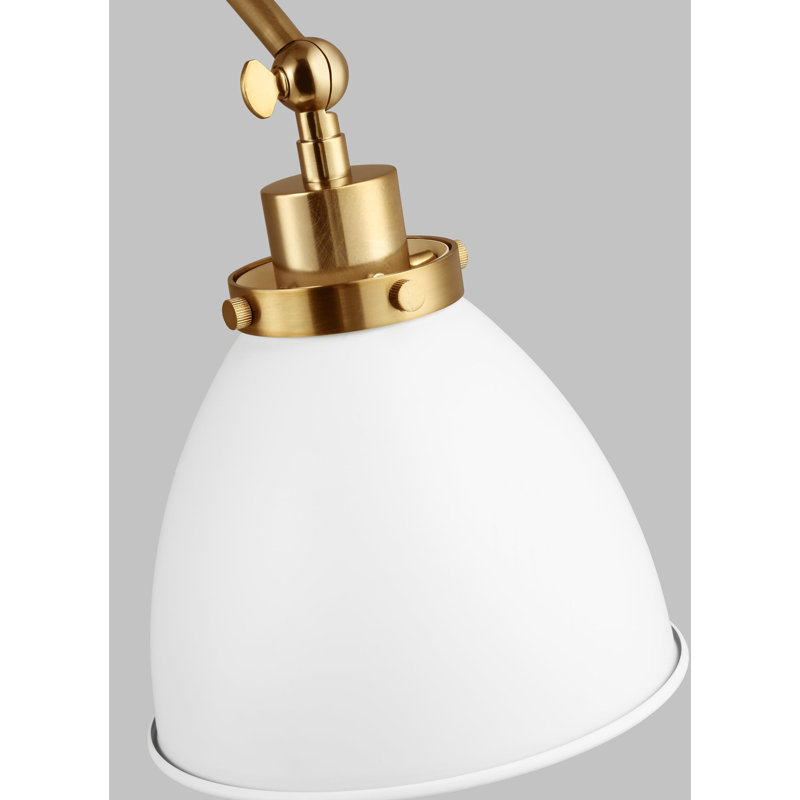 Wellfleet 1 - Light Armed Sconce, Burnished Brass, Matte White