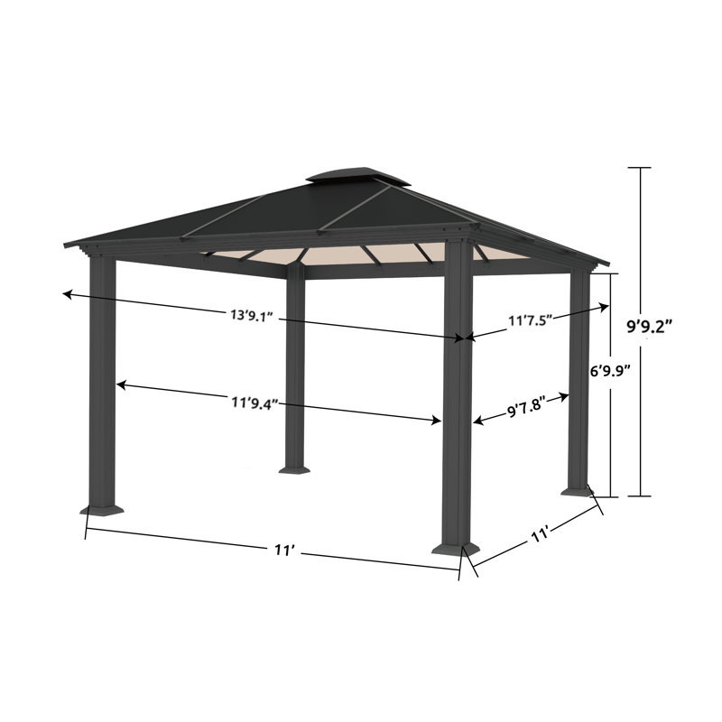 Pavillon de jardin en aluminium Santa Monica, 12 pi x 14 pi