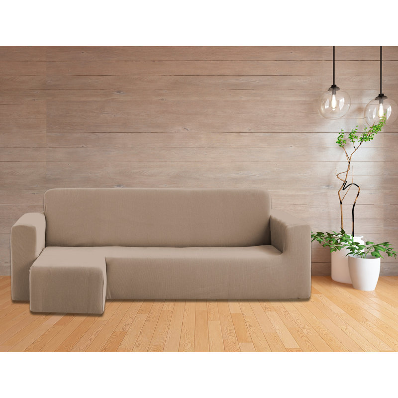 Rustica Chaise Lounge Slipcover, Red, Short Left Chaise Longue