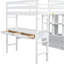 Lit mezzanine double blanc avec bureau et rangement - Maximisez efficacement votre espace avec tiroirs, tablettes, armoires (taille encastrée et structure en pin, économisez