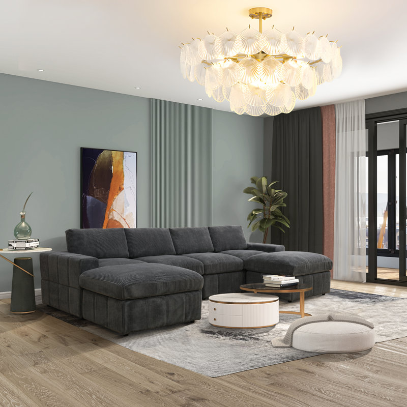 Servile Upholstered U-Shaped Sectional Symmetrical