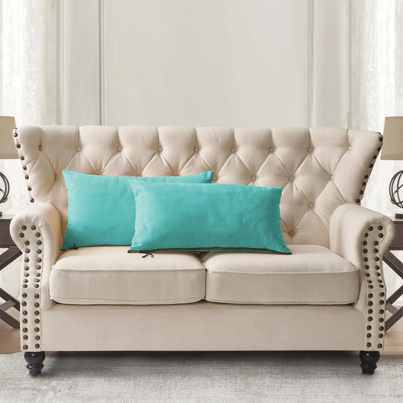 Housse de coussin rectangulaire, Bleu baltique