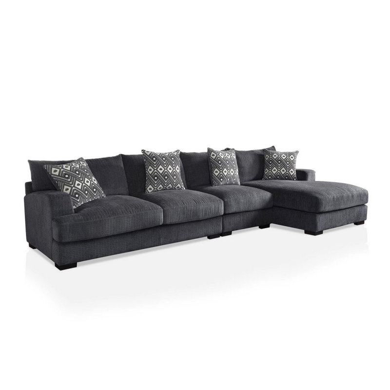 Frackville 148.25'' Wide Chenille Sofa & Chaise, Right Hand Facing