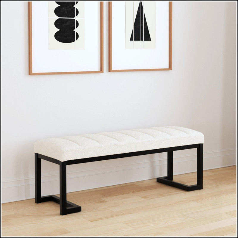 Banc d'appoint capitonné Boucle, White