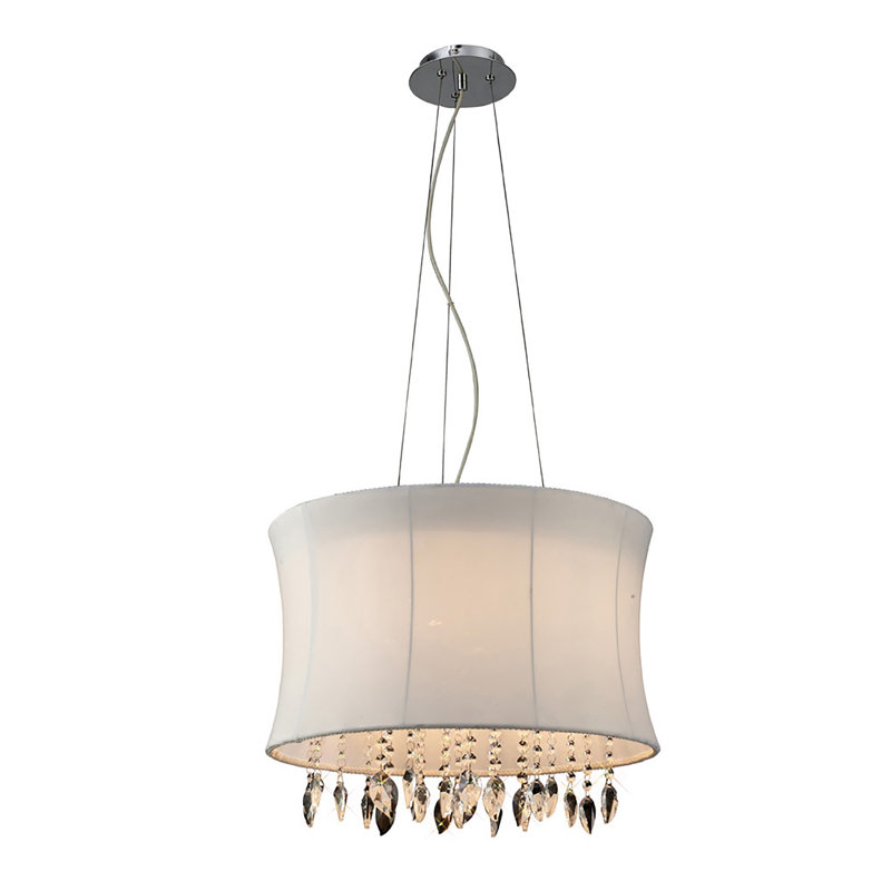 4 - Light Drum Chandelier, White