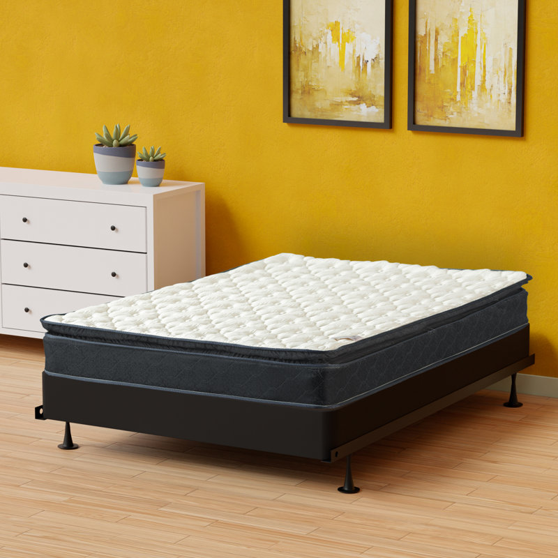 Bondville 9" Medium Firm PillowTop Single Sided Hybrid Mattress with Unassembled Box Spring, Twin, High Profile