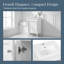 Meuble-lavabo simple avec lavabo en céramique, tablette ouverte, 2 tiroirs-129892732