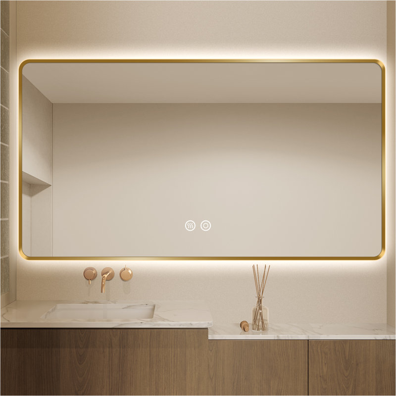 Backlit LED Bathroom Vanity Mirror, 36” x 48”, Frameless
