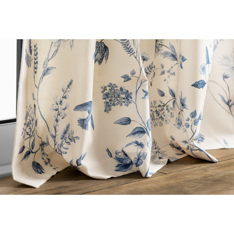 Maison Cotton Semi Sheer Curtain Single Panel, Beige, 50" W x 108" L