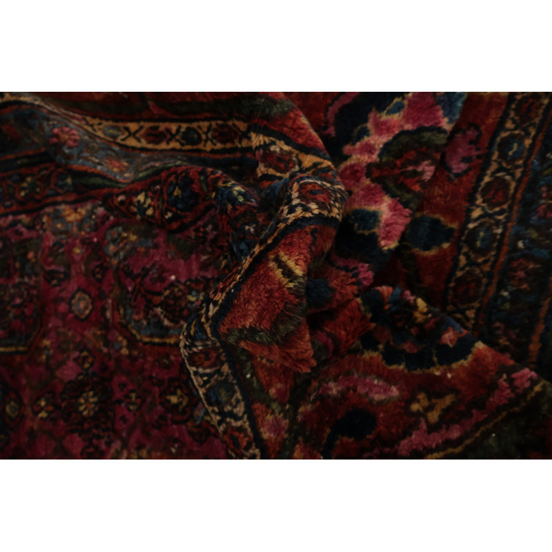 Tapis traditionnel pré-1900 à teinture végétale 12 x 22